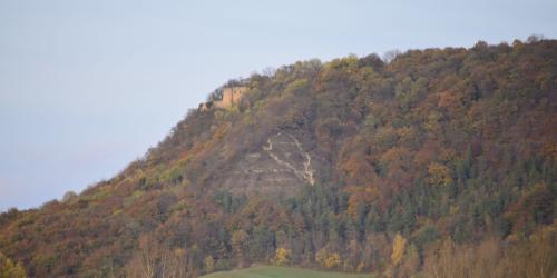 Südseite des Gleisbergs mit Kunitzburg bei Jena